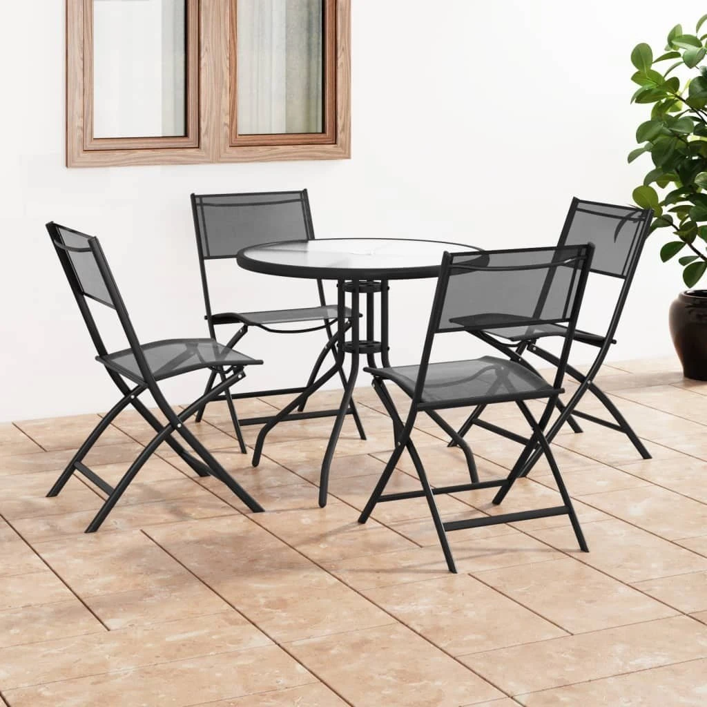 Juego De Comedor Para Jardín 5 Piezas Acero VidaXL 5 Juego De Comedor Para Jardín 5 Piezas Acero VidaXL - Imagen 3