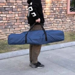 Outsunny Hamaca De Jardín Con Soporte Plegable Con Cama De Tela Oxford Y Malla Transpirable Bolsillo De Almacenaje Y Bolsa De Transporte 235,5x82x90,5 Cm Azul Y Plata -OUTSUNNY TIENDA 822d53d0f2381817b12a7d42be3d4fcabbad7968 38e6de8459b24c72b287594cb8c49ee5