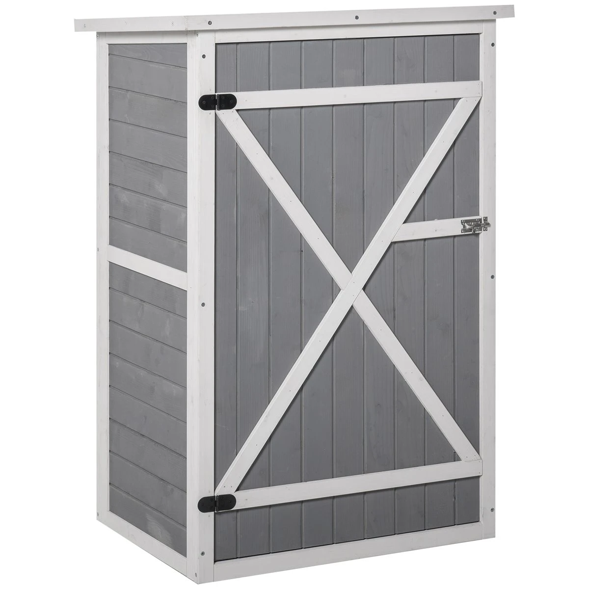 Outsunny Caseta De Jardín De Madera 75x56x115 Cm Armario Cobertizo De Exterior Para Herramientas Con 3 Estantes Interiores Puerta Con Pestillo Y Techo Asfáltico Gris 2 Outsunny Caseta De Jardín De Madera 75x56x115 Cm Armario Cobertizo De Exterior Para Herramientas Con 3 Estantes Interiores Puerta Con Pestillo Y Techo Asfáltico Gris