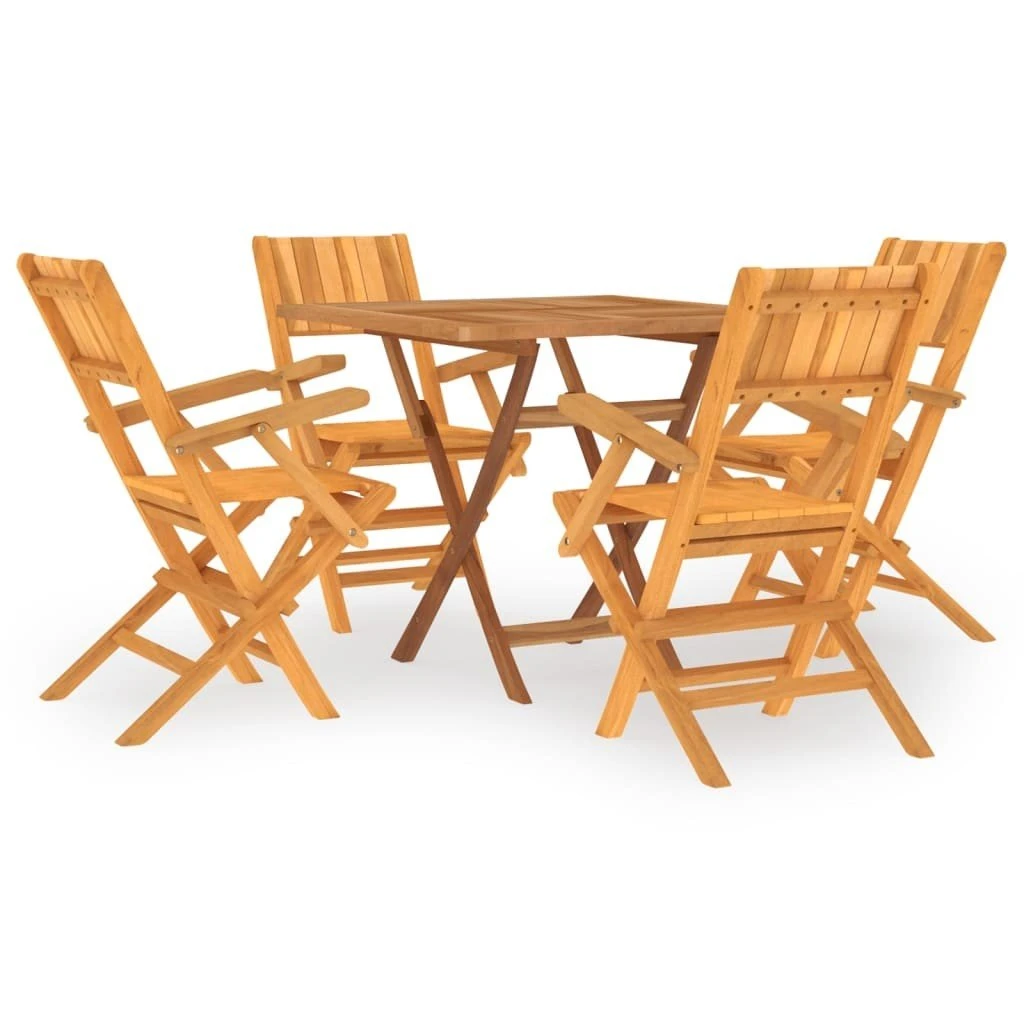 Juego De Comedor Para Jardín 5 Piezas Madera Maciza De Teca VidaXL 4 Juego De Comedor Para Jardín 5 Piezas Madera Maciza De Teca VidaXL - Imagen 2