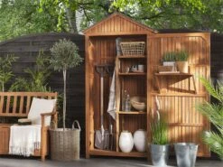 Cobertizo De Madera De Acacia Marrón/gris 200 Cm SAVOCA