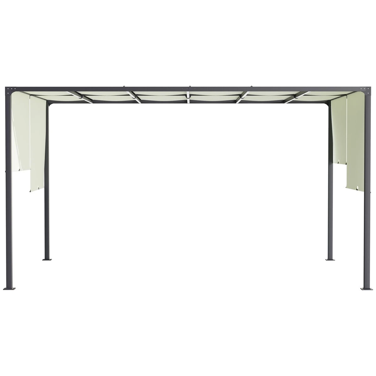 Outsunny Pérgola De Jardín 3x4 M Con Techo Retráctil Cenador Con Luces LED Energía Solar Marco De Acero Carpa Para Patio Terraza Balcón Crema 9 Outsunny Pérgola De Jardín 3x4 M Con Techo Retráctil Cenador Con Luces LED Energía Solar Marco De Acero Carpa Para Patio Terraza Balcón Crema - Imagen 7