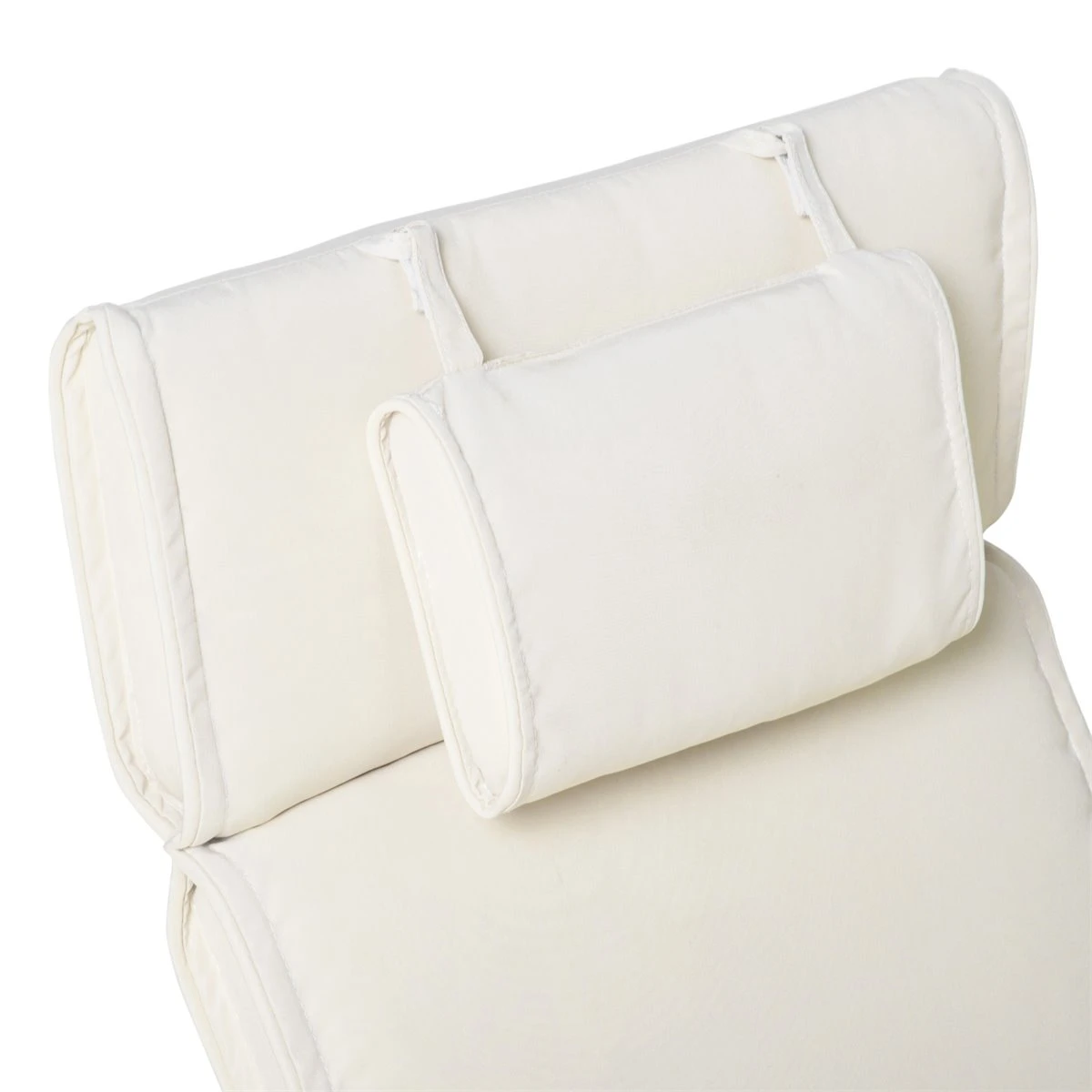 Outsunny Cojín Para Tumbona De Exterior 198x53x5 Cm Desenfundable Y Lavable Con Reposacabezas Extraíble Colchoneta Plegable De Algodón Para Silla Reclinable De Jardín Crema 11 Outsunny Cojín Para Tumbona De Exterior 198x53x5 Cm Desenfundable Y Lavable Con Reposacabezas Extraíble Colchoneta Plegable De Algodón Para Silla Reclinable De Jardín Crema - Imagen 9