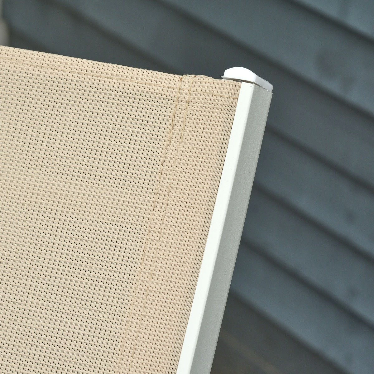 Outsunny Tumbona Multiposiciones De Jardín Con Respaldo Reclinable En 5 Posiciones De Aluminio Y Texteline Carga 160 Kg Para Patio Terraza 202x65x43 Cm Beige 6 Outsunny Tumbona Multiposiciones De Jardín Con Respaldo Reclinable En 5 Posiciones De Aluminio Y Texteline Carga 160 Kg Para Patio Terraza 202x65x43 Cm Beige - Imagen 4