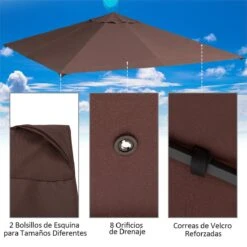 Outsunny Techo De Repuesto 2.98x2.95 M Para Cenador De Jardín Cubierta De Repuesto De Gazebo Pabellón Exterior Con 8 Orificios De Drenaje Y Ventilación Café -OUTSUNNY TIENDA 86c1c9e2bdb0e2ca22af0f0a1de45339709722ad 0a423adee1c34db7880f69b841b90b59