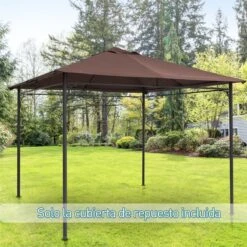 Outsunny Techo De Repuesto 2.98x2.95 M Para Cenador De Jardín Cubierta De Repuesto De Gazebo Pabellón Exterior Con 8 Orificios De Drenaje Y Ventilación Café -OUTSUNNY TIENDA 87b61d62e617651627afcca44421c63a76c66907 08c7b4458ccb496997085d35824e823d