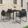 Set De Comedor De Jardín De 5 Piezas PVC Ratán Negro VidaXL -OUTSUNNY TIENDA 87e3891ca2c0d462d3189b8d11ea4ca04c701494 1926bd51b68d442f9dc73143ab8e2272