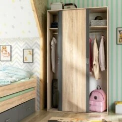 Armario 2 Puertas Correderas Lara 120 Cambria Y Negro 207x120x55 Cm -OUTSUNNY TIENDA 8896df70f4169192c7adc985dd70f1487d764b77 a4ffdefc081e42b7bf561ae9b504ff13