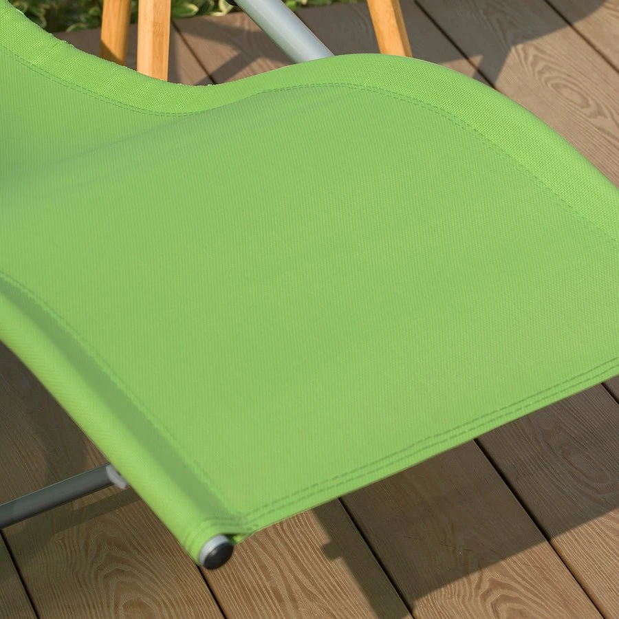 Tumbona, Mecedora Con Almohada Y Bolsillo Lateral, Estructura De Hierro, Malla Transpirable Teslin, Cómodo, Soporta Hasta 150 Kg Verde OGS28-GR SoBuy 7 Tumbona, Mecedora Con Almohada Y Bolsillo Lateral, Estructura De Hierro, Malla Transpirable Teslin, Cómodo, Soporta Hasta 150 Kg Verde OGS28-GR SoBuy - Imagen 5