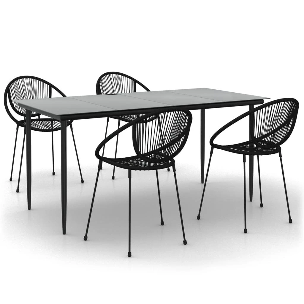 Juego De Comedor De Jardín 5 Piezas Ratán PVC Negro VidaXL 4 Juego De Comedor De Jardín 5 Piezas Ratán PVC Negro VidaXL - Imagen 2