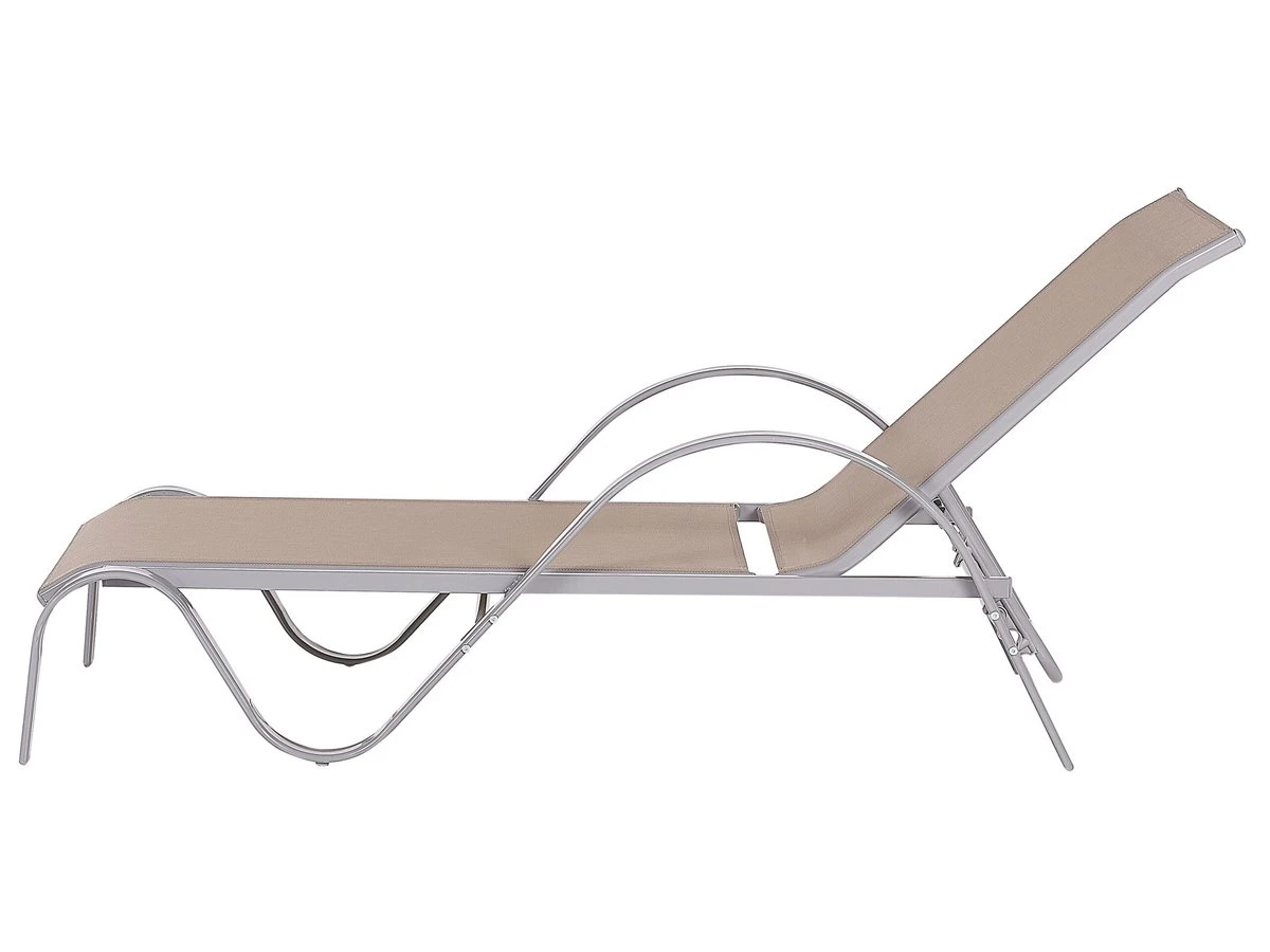 Tumbona Reclinable De Metal Marrón Claro PROCIDA 8 Tumbona Reclinable De Metal Marrón Claro PROCIDA - Imagen 6