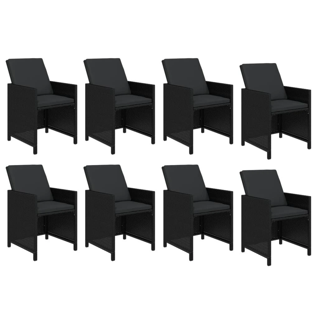 Set De Comedor Jardín 9 Pzas Con Cojines Ratán Sintético Negro VidaXL 6 Set De Comedor Jardín 9 Pzas Con Cojines Ratán Sintético Negro VidaXL - Imagen 4