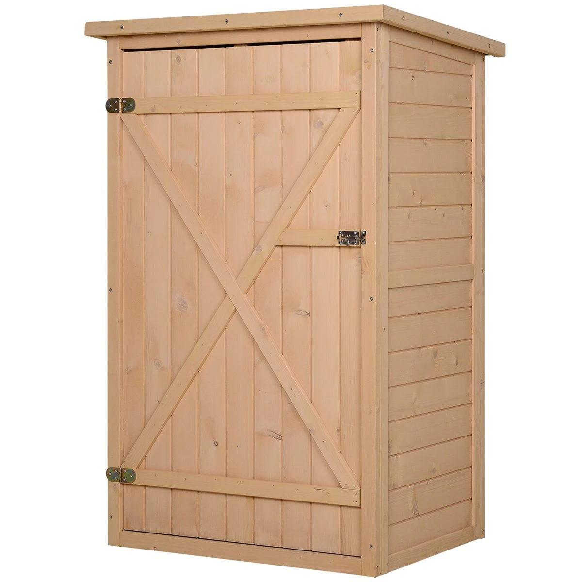 Outsunny Caseta De Jardín De Madera 75x56x115 Cm Armario Cobertizo De Exterior Para Herramientas Con 3 Estantes Interiores Puerta Con Pestillo Y Techo Asfáltico Natural 3 Outsunny Caseta De Jardín De Madera 75x56x115 Cm Armario Cobertizo De Exterior Para Herramientas Con 3 Estantes Interiores Puerta Con Pestillo Y Techo Asfáltico Natural
