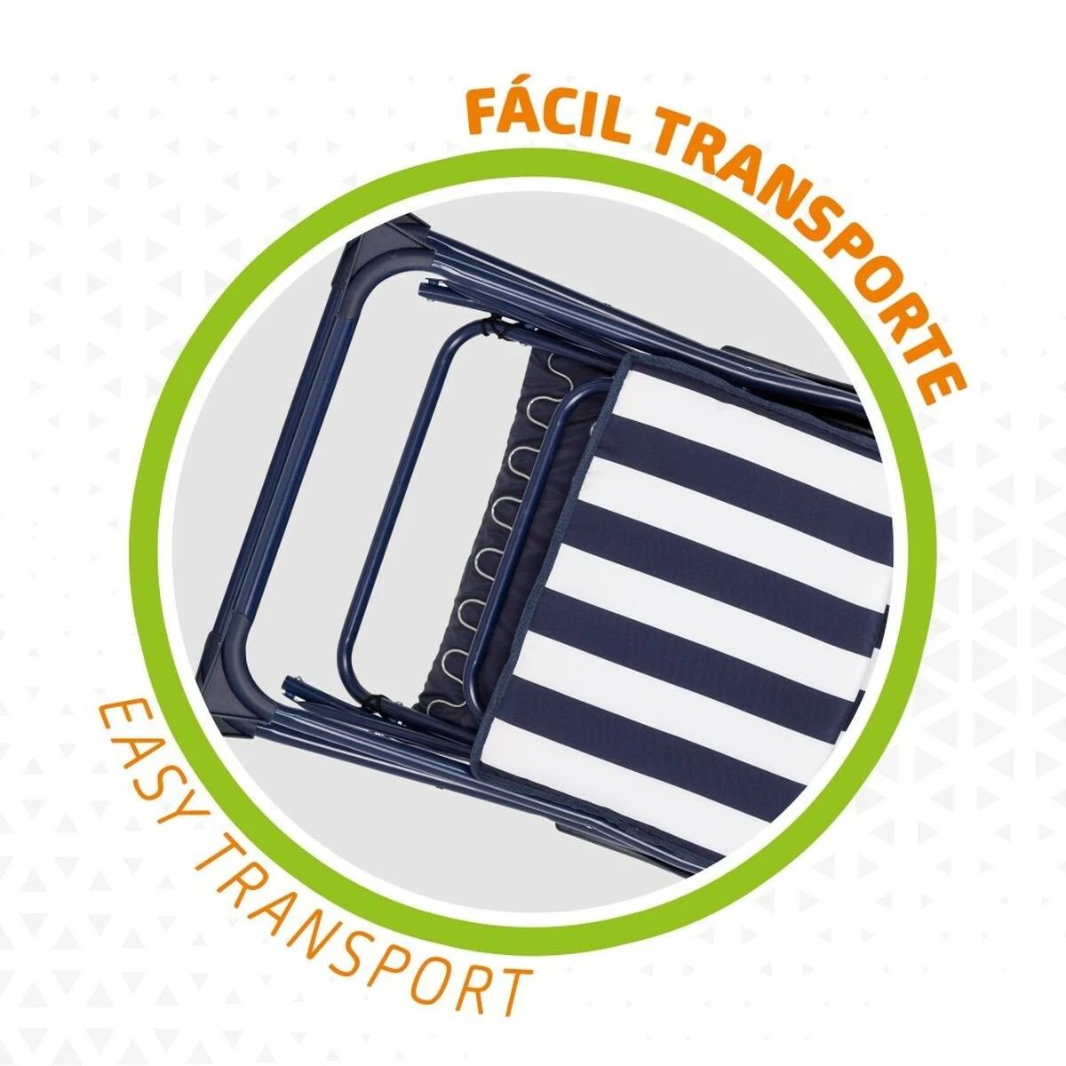 Tumbona Aktive Blanco Azul Marino Reclinable A Rayas 147 X 70 X 48 Cm (2 Unidades) 7 Tumbona Aktive Blanco Azul Marino Reclinable A Rayas 147 X 70 X 48 Cm (2 Unidades) - Imagen 5