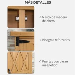 Outsunny Armario De Madera De Jardín 75x40x90 Cm 0,24 M² Para Almacenamiento De Herramientas Con 2 Puertas 4 Estantes Y Techo Galvanizado Para Exterior Terraza Natural -OUTSUNNY TIENDA 8d1f41d7f3742df604906dd0f00a5f305cd91090 8651021530ea454aa1ecb0dfed59483d
