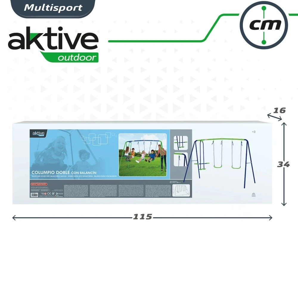 Columpio Doble Con Balancín Aktive Sports 9 Columpio Doble Con Balancín Aktive Sports - Imagen 7