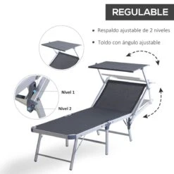 Outsunny Tumbona Plegable Y Reclinable De Aluminio Con Toldo Incorporado Para Piscina Jardín Terraza Exterior Carga 120 Kg 169x72x55/72cm Gris 17 Outsunny Tumbona Plegable Y Reclinable De Aluminio Con Toldo Incorporado Para Piscina Jardín Terraza Exterior Carga 120 Kg 169x72x55/72cm Gris -OUTSUNNY TIENDA 8f0f4adf1dbd0bf0736312e82ed3b2089e4defa0 37fdc8561dec468d9e42e3f8d8d12bc9