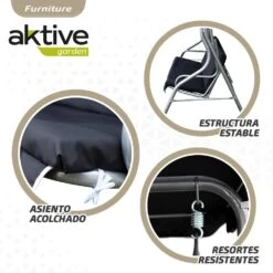 Balancín Para Jardín Negro C/toldo Inclinable 3 Plazas Aktive 15 Balancín Para Jardín Negro C/toldo Inclinable 3 Plazas Aktive -OUTSUNNY TIENDA 8f3f1d0a5099d92c9d870a1c262e60d29e2df2ae aae668eb516744fea79a1219bcd49519