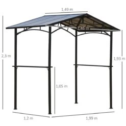 Outsunny Pérgola De Barbacoa 246x149x230 Cm De Aluminio Gazebo Cenador Con 2 Estantes Para Jardín Patio Terraza Fiestas Protección Solar Negro -OUTSUNNY TIENDA 90134e313bdc9a188129f5f988d41c0769386973 66e05d4047a24c1cb62d0de194e7778a