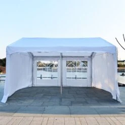 Outsunny Carpa De Jardín Cochera Gazebo 4x4m Pergola Cenador Pabellón 4 Paneles Laterales 4 Ventanas Para Fiesta Eventos Bodas Acero PE Blanco 12 Outsunny Carpa De Jardín Cochera Gazebo 4x4m Pergola Cenador Pabellón 4 Paneles Laterales 4 Ventanas Para Fiesta Eventos Bodas Acero PE Blanco -OUTSUNNY TIENDA 90388cf06eeca69a808ad9a5733a8eec42872f74 41f4acf5b8af41b492bb71e319a4d926