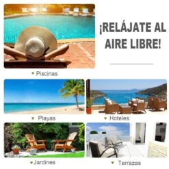 Outsunny Conjunto De 2 Tumbonas De Jardín Con Cojines Acolchados Ratán Con Mesa Auxiliar Para Piscina O Terraza Carga 160 Kg 195x60x86 Cm Acero Negro -OUTSUNNY TIENDA 924222c0464e814c16dd4a134a0e0343eb1eb09d 67bfe2e792f942798ff8cd8c7af39492