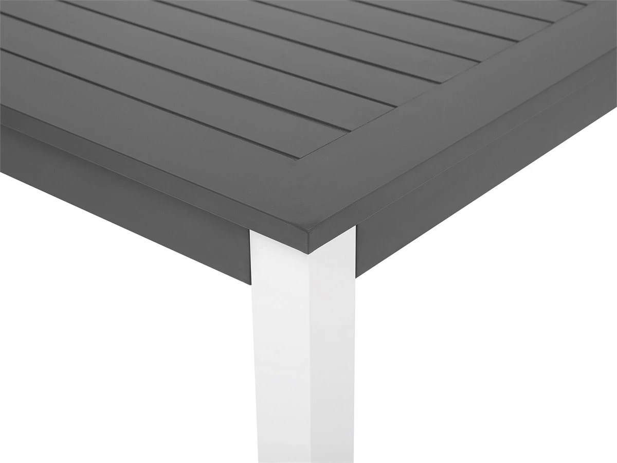 Mesa De Jardín Extensible De Metal Gris Oscuro/blanco 168/248 X 100 Cm PANCOLE 10 Mesa De Jardín Extensible De Metal Gris Oscuro/blanco 168/248 X 100 Cm PANCOLE - Imagen 8