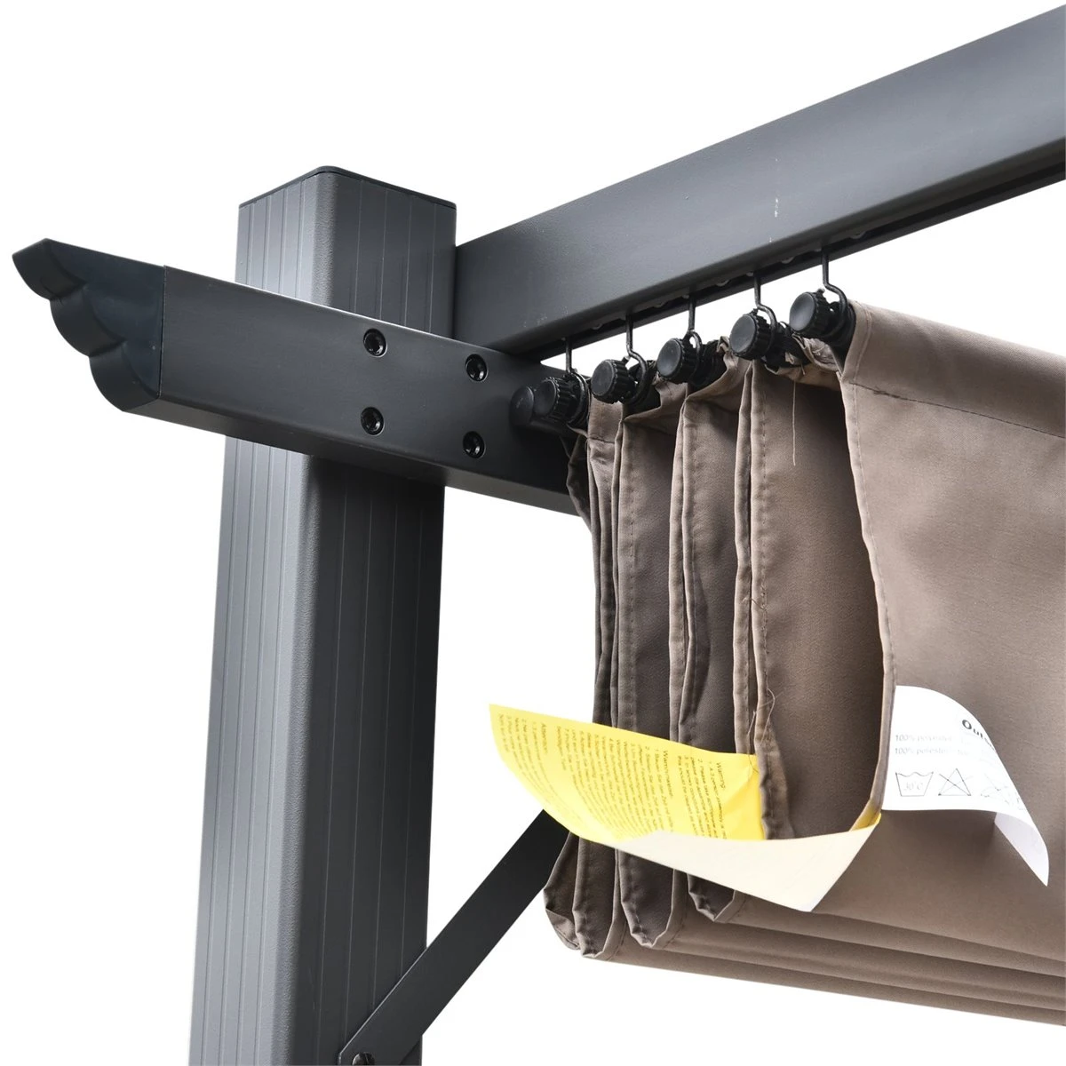 Outsunny Pérgola De Aluminio Gazebo Cenador 3x3m Para Jardín Patio O Terraza Con Techo Retráctil Tela Poliéster Resistente A Agua Y UV 8 Outsunny Pérgola De Aluminio Gazebo Cenador 3x3m Para Jardín Patio O Terraza Con Techo Retráctil Tela Poliéster Resistente A Agua Y UV - Imagen 6