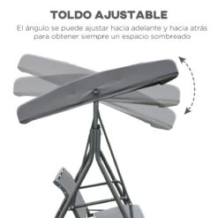 Outsunny Columpio Balancín Jardín De 3 Plazas Con Techo Parasol Ajustable Respaldo Transpirable Y Marco De Acero Para Terraza Balcón Exterior 175x118x159 Cm Gris 15 Outsunny Columpio Balancín Jardín De 3 Plazas Con Techo Parasol Ajustable Respaldo Transpirable Y Marco De Acero Para Terraza Balcón Exterior 175x118x159 Cm Gris -OUTSUNNY TIENDA 95cf60d8a190e4b9acb4bf8569fce1dc103628c0 566523d982404e0899d2db09e83e03da