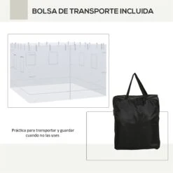 Outsunny 4 Paredes Laterales Para Carpa 300x195 Cm Mosquitera Para Cenador Con 6 Ventanas Enrollable Puerta Con Cremallera Y Bolsa De Transporte Blanco -OUTSUNNY TIENDA 95d9fb0a85a16bb69a9ed6d670105b2cc54fd479 999120c1ead447efa31f1c2d84f967fc