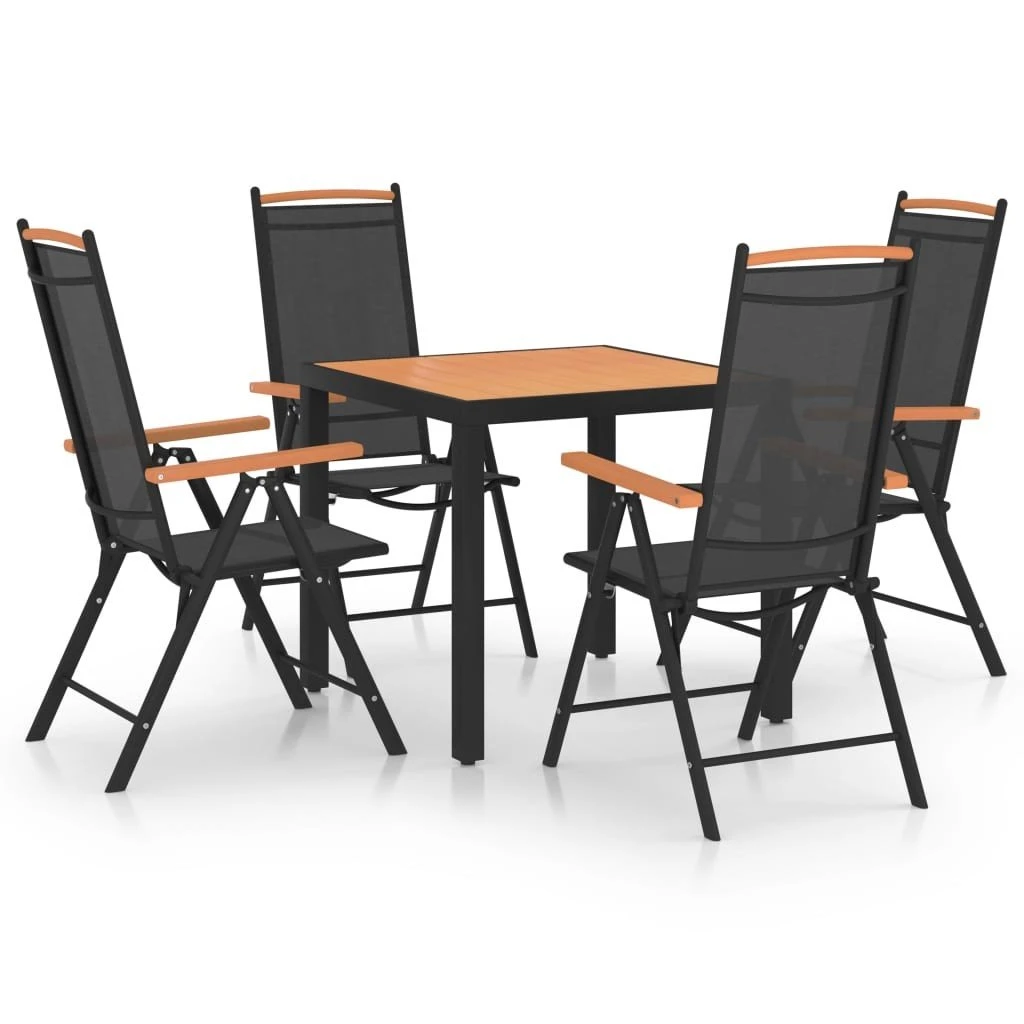 Juego De Comedor Para E Jardín 5 Piezas Aluminio Negro VidaXL 3 Juego De Comedor Para E Jardín 5 Piezas Aluminio Negro VidaXL