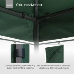 Outsunny Techo De Repuesto 2,98x2,95m Para Cenador De Jardín Cubierta De Repuesto De Gazebo Pabellón Exterior Con 8 Orificios De Drenaje Y Ventilación Verde -OUTSUNNY TIENDA 98a33f105d21257ec17cab9acaaa338d154cb684 9ab0613322fd4053a1bdcdb9420d73dc