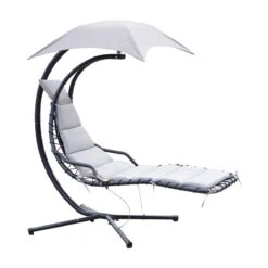 Outsunny Tumbona Colgante Con Sombrilla Protección UV Hamaca Sillón Con Toldo Estructura Estable Cuerda Antivuelco Y Forma Ergonómico Para Jardín Patio Terraza Metal 190x110x190 Cm Gris -OUTSUNNY TIENDA 9982024cc63aec235b6cb8dc4da812a0dc098a41 1cc07932d9e143068633b9f7d36171ea