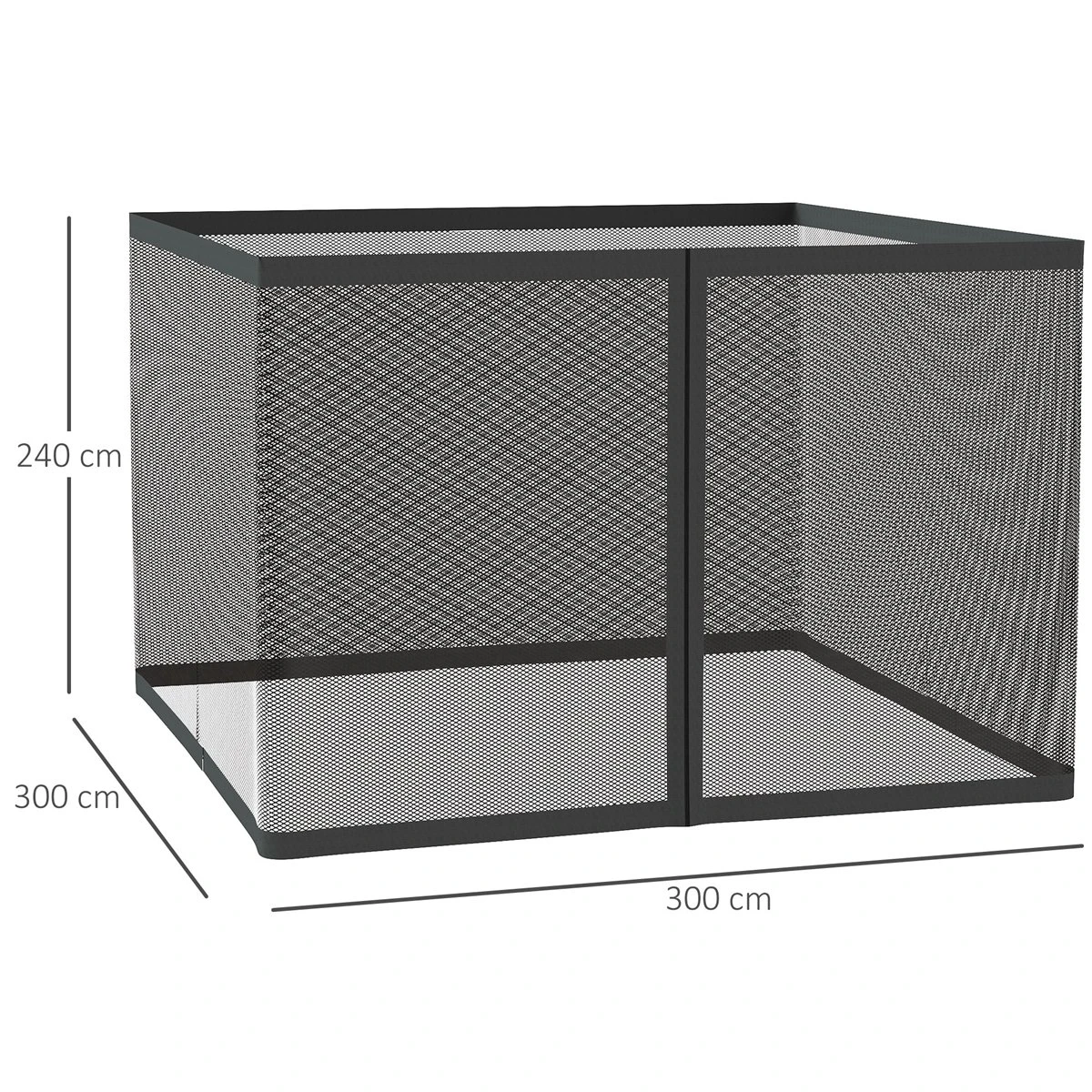 Outsunny Mosquitera Para Sombrilla Mosquitera Para Aire Libre Para Paraguas 300x300x240 Cm Red Para Sombrilla De Malla De Patio Con Cremallera Negro 5 Outsunny Mosquitera Para Sombrilla Mosquitera Para Aire Libre Para Paraguas 300x300x240 Cm Red Para Sombrilla De Malla De Patio Con Cremallera Negro - Imagen 3