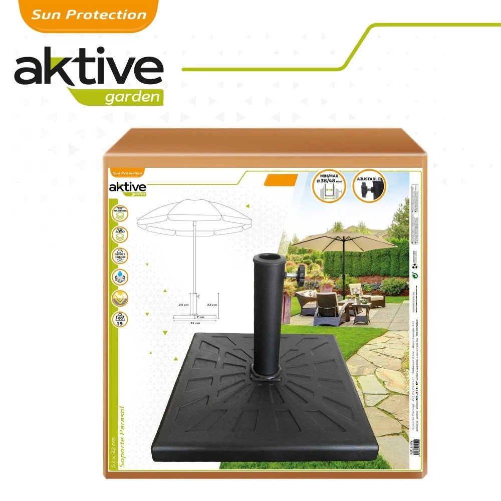 Soporte Cuadrado Poliresina Para Parasol 38-48 Aktive Garden 9 Soporte Cuadrado Poliresina Para Parasol 38-48 Aktive Garden - Imagen 7