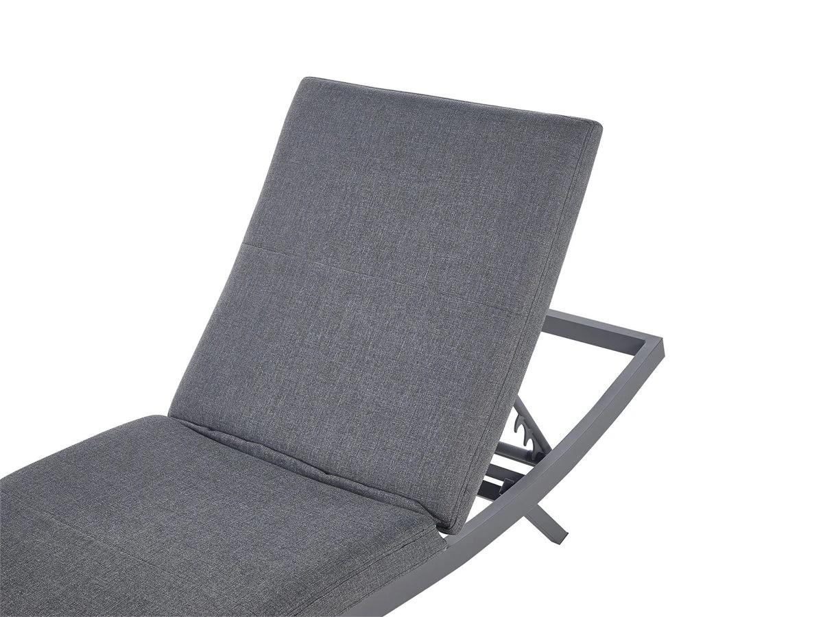 Tumbona Reclinable De Metal/textil Trenzado Gris Oscuro AMELIA 7 Tumbona Reclinable De Metal/textil Trenzado Gris Oscuro AMELIA - Imagen 5
