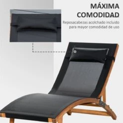 Outsunny Tumbona De Jardín Tipo Hamaca Con Altura De Respaldo Ajustable Reposacabeza Extraíble Y Marco De Madera Ergonómico Para Terraza Playa Exterior 180x56x72 Cm Negro 12 Outsunny Tumbona De Jardín Tipo Hamaca Con Altura De Respaldo Ajustable Reposacabeza Extraíble Y Marco De Madera Ergonómico Para Terraza Playa Exterior 180x56x72 Cm Negro -OUTSUNNY TIENDA 9a42330abbd89349b811e0ba623c6aa73689ada9 30500ebd8a9d401d8dc8e3988fc5e9e8