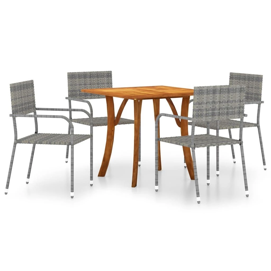 Juego De Comedor De Jardín 5 Piezas Gris Antracita VidaXL 4 Juego De Comedor De Jardín 5 Piezas Gris Antracita VidaXL - Imagen 2