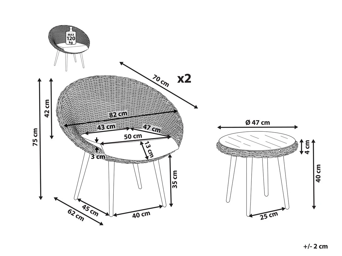 Conjunto De Jardín De Ratán Color Natural ORTIGIA 5 Conjunto De Jardín De Ratán Color Natural ORTIGIA - Imagen 3