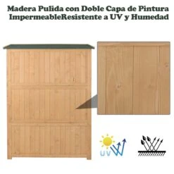 Outsunny Cobertizo De Madera Caseta De Jardín Exterior Armario Herramientas De Jardinería Con Estantes Doble Puerta Ventanas Y Techo Asfáltico 127,5x50x164 Cm Natural 14 Outsunny Cobertizo De Madera Caseta De Jardín Exterior Armario Herramientas De Jardinería Con Estantes Doble Puerta Ventanas Y Techo Asfáltico 127,5x50x164 Cm Natural -OUTSUNNY TIENDA 9e5222b9e93edbb0405b13e2eaa24db1deb22bdc 7c1f5d49297c4149adc6b72c94f42f0b