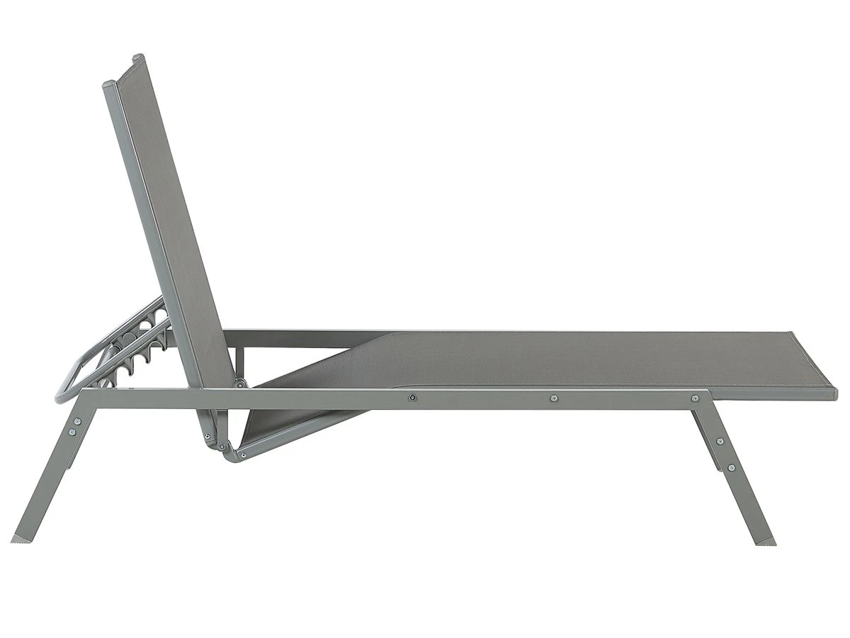 Tumbona De Metal/textil Trenzado Gris VERNAZZA 8 Tumbona De Metal/textil Trenzado Gris VERNAZZA - Imagen 6