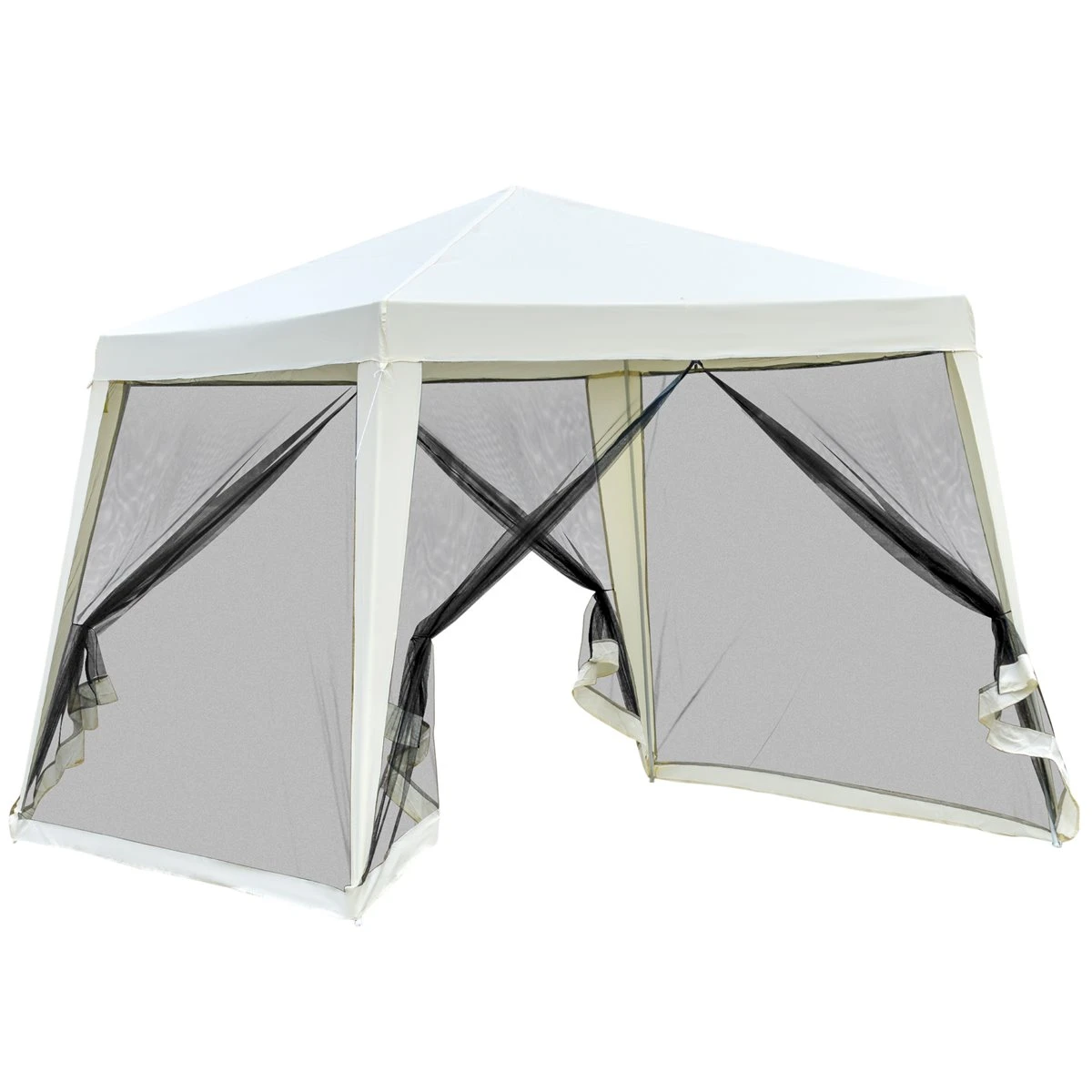 Outsunny Carpa De Jardín 3x3 M Cenador Con 4 Partes Laterales Mosquitera Con Cremallera Protección UV Para Patio Exterior Eventos Fiesta Beige 3 Outsunny Carpa De Jardín 3x3 M Cenador Con 4 Partes Laterales Mosquitera Con Cremallera Protección UV Para Patio Exterior Eventos Fiesta Beige