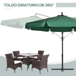 Outsunny Sombrilla De Jardín Ø293x240 Cm Parasol Excéntrico Con Rotación De 360° Manivela Base Cruzada Y Soporte De Acero Para Terraza Patio Balcón Verde 16 Outsunny Sombrilla De Jardín Ø293x240 Cm Parasol Excéntrico Con Rotación De 360° Manivela Base Cruzada Y Soporte De Acero Para Terraza Patio Balcón Verde -OUTSUNNY TIENDA 9f8e51046f74167b128430733089464993f56d61 bed3351bdcad47259f04a34a269eb5cc