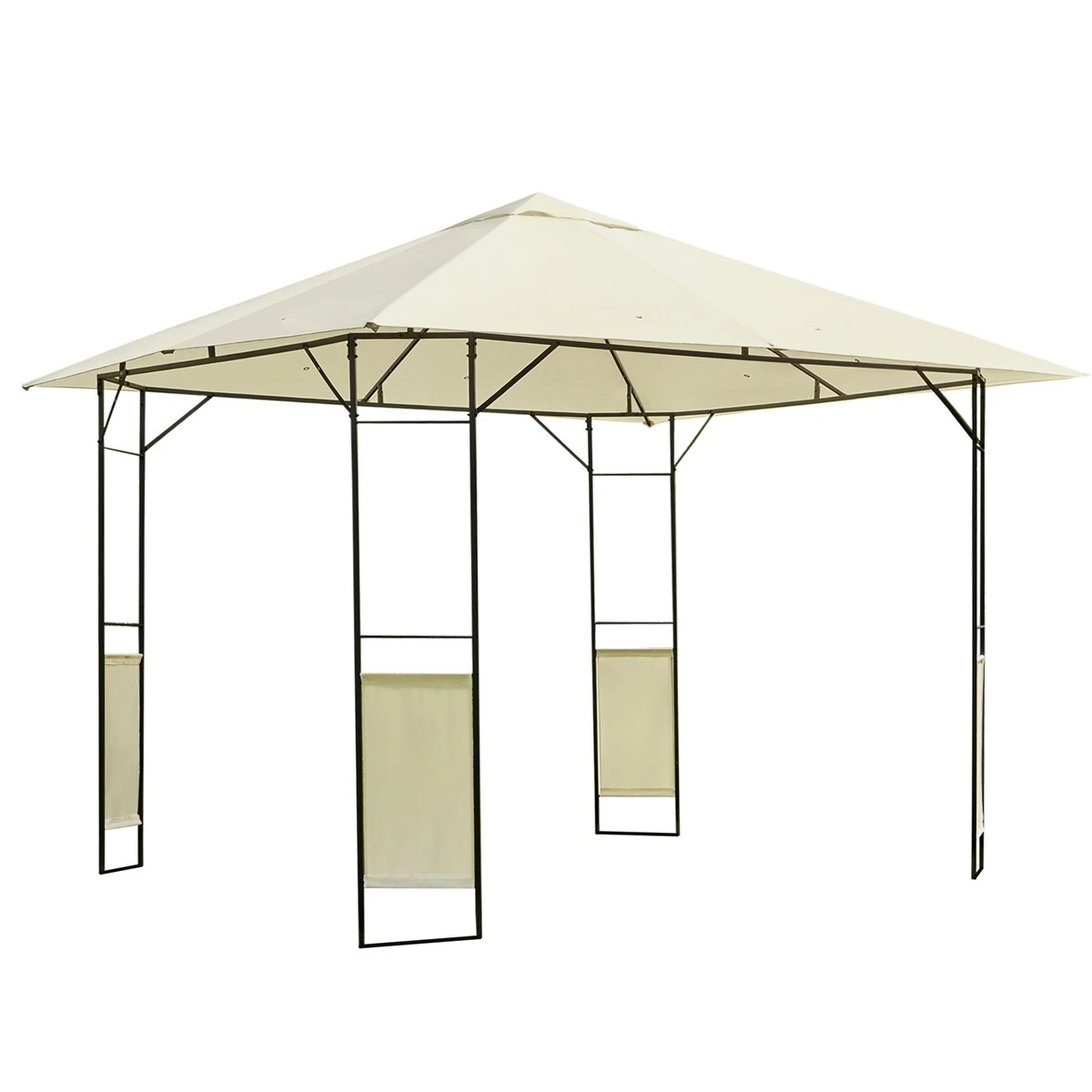 Outsunny Carpa 3x3x2.6m Cenador Jardin Marco De Acero Y 4 Paraviento Lateral Color Crema 3 Outsunny Carpa 3x3x2.6m Cenador Jardin Marco De Acero Y 4 Paraviento Lateral Color Crema