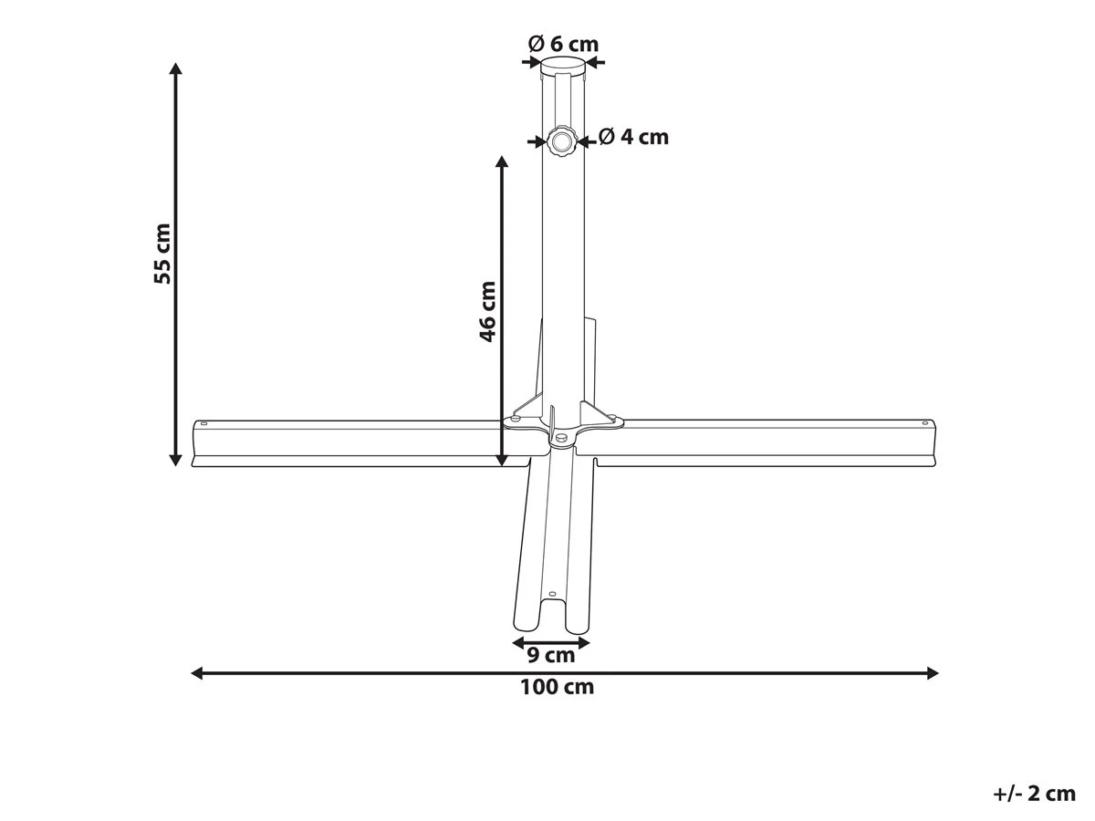 Base Para Sombrilla De Metal Negro 100 Cm VICCHIO 5 Base Para Sombrilla De Metal Negro 100 Cm VICCHIO - Imagen 3