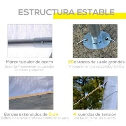 Outsunny Carpa De Jardín Cochera Gazebo 4x4m Pergola Cenador Pabellón 4 Paneles Laterales 4 Ventanas Para Fiesta Eventos Bodas Acero PE Blanco 14 Outsunny Carpa De Jardín Cochera Gazebo 4x4m Pergola Cenador Pabellón 4 Paneles Laterales 4 Ventanas Para Fiesta Eventos Bodas Acero PE Blanco -OUTSUNNY TIENDA a1e5096e1f51e25fa625397a389236cd18964bc3 6218be2cca5e49ed9f66e415d3a8c29c