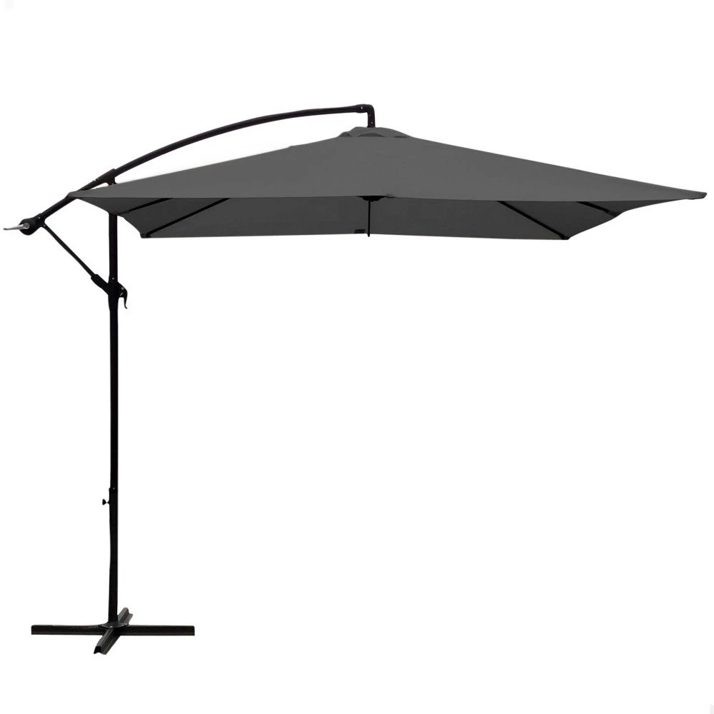 Parasol Excéntrico Banana 300x300x250 Cm Antracita Mástil Acero Aktive 3 Parasol Excéntrico Banana 300x300x250 Cm Antracita Mástil Acero Aktive