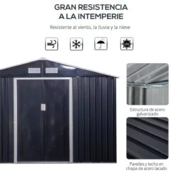 Outsunny Cobertizo De Jardín 322x277x192 Cm Base De 8,25 M² Caseta De Exterior Metálica Para Almacenamiento De Herramientas Con 2 Puertas Correderas Y 4 Ventanas Gris 14 Outsunny Cobertizo De Jardín 322x277x192 Cm Base De 8,25 M² Caseta De Exterior Metálica Para Almacenamiento De Herramientas Con 2 Puertas Correderas Y 4 Ventanas Gris -OUTSUNNY TIENDA a561cbceb9bb8b0eca7bb64273bb97917243e4f3 c356f4381d6741eebbcc195089814554