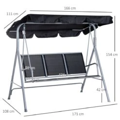 Outsunny Columpio Balancín Jardín De 3 Plazas Con Toldo Ajustable Respaldo Transpirable Y Marco De Metal Para Terraza Balcón Exterior Carga 240 Kg 171x108x154 Cm Negro 12 Outsunny Columpio Balancín Jardín De 3 Plazas Con Toldo Ajustable Respaldo Transpirable Y Marco De Metal Para Terraza Balcón Exterior Carga 240 Kg 171x108x154 Cm Negro -OUTSUNNY TIENDA a628def9a382f4acc8500e60df3f970dcc08598f 6ed30b629dab402ba640478f4ab6d040