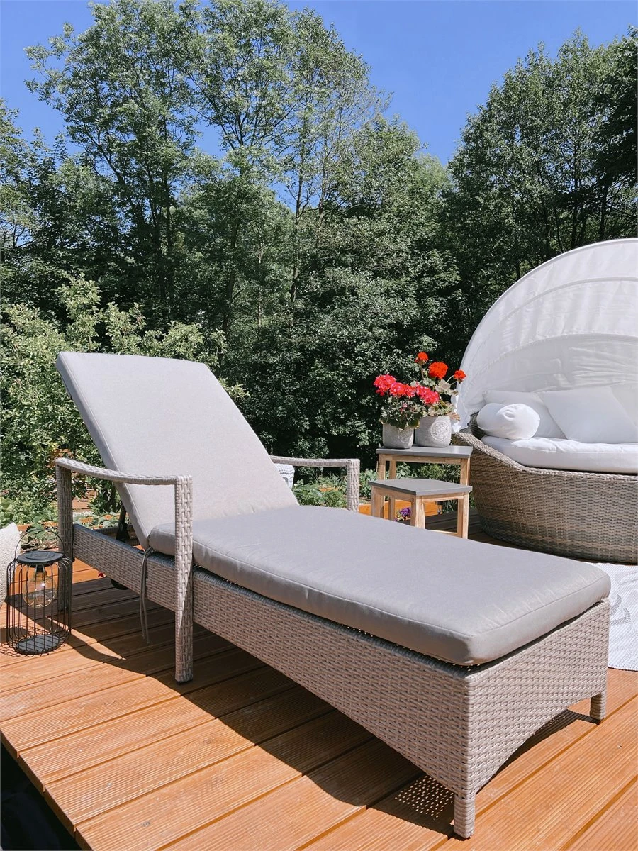 Tumbona De Jardín De Ratán Gris VASTO 14 Tumbona De Jardín De Ratán Gris VASTO - Imagen 12