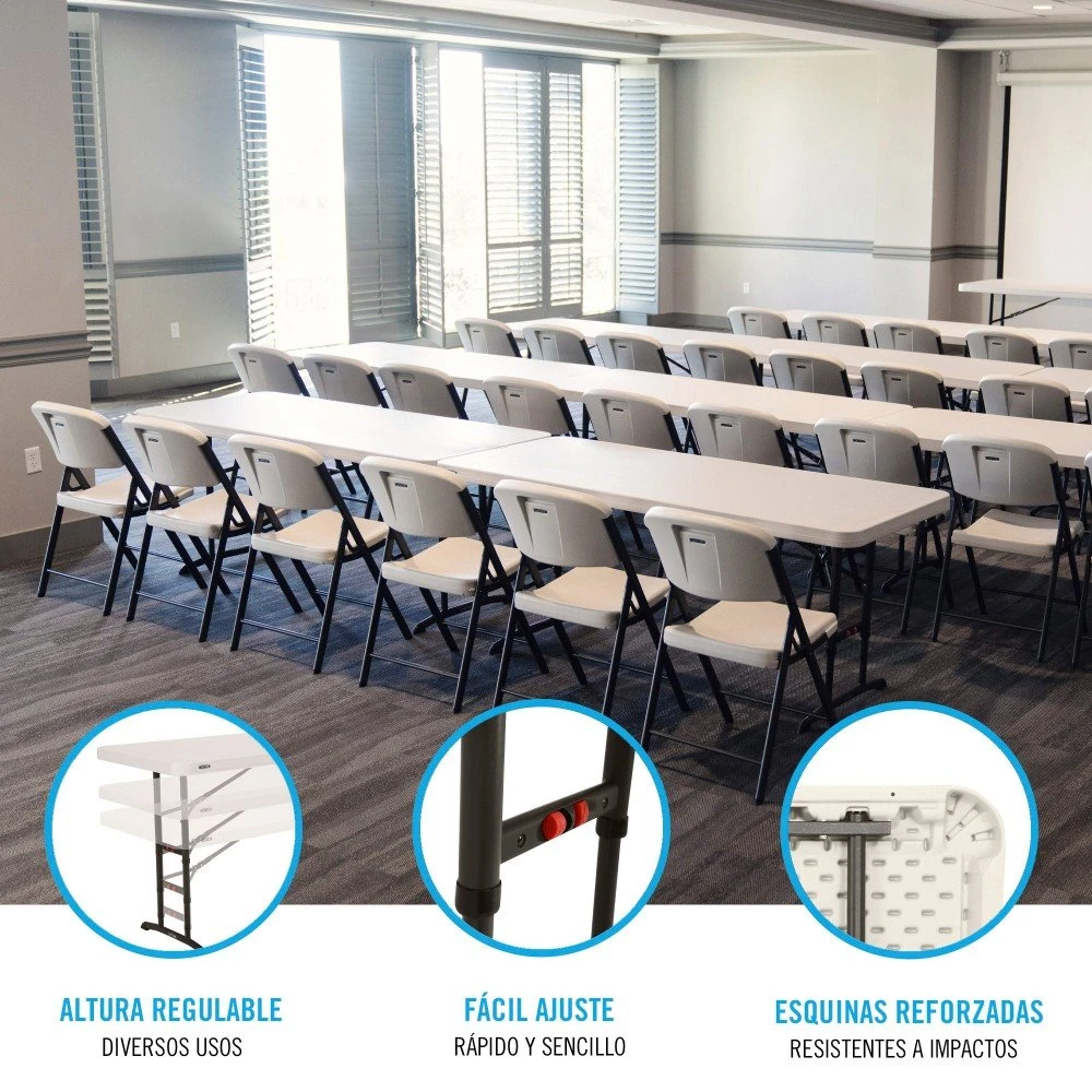 Mesa Plegable Ajustable En Altura LIFETIME 183x76x61-91 Cm 5 Mesa Plegable Ajustable En Altura LIFETIME 183x76x61-91 Cm - Imagen 3